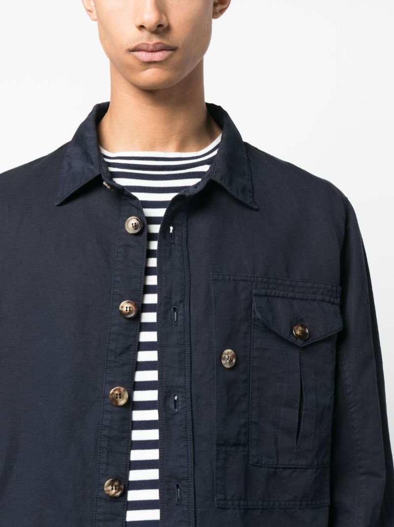 Blue Button-up Shirt Jacket