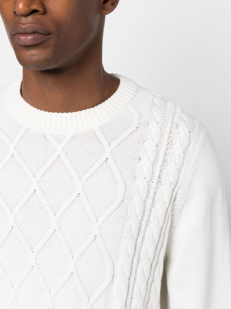 White Cable-knit Sweater
