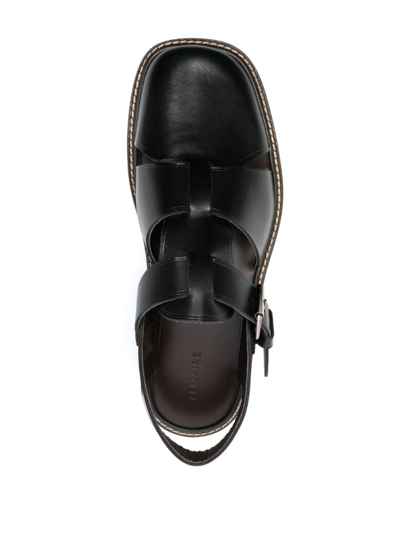 Black Fisherman Leather Sandals