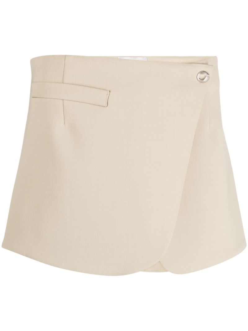 Neutral Tailored Mini Skirt