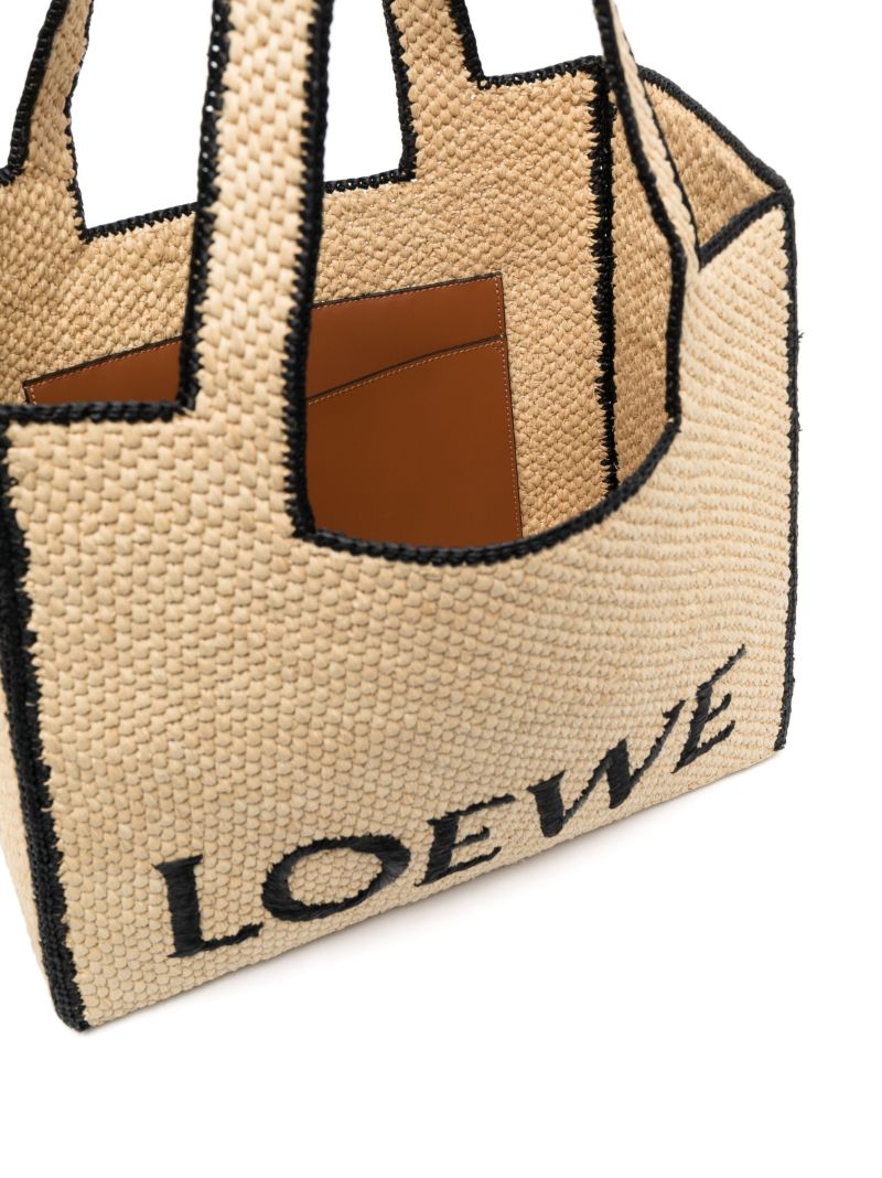 Neutral Logo Embroidered Tote Bag