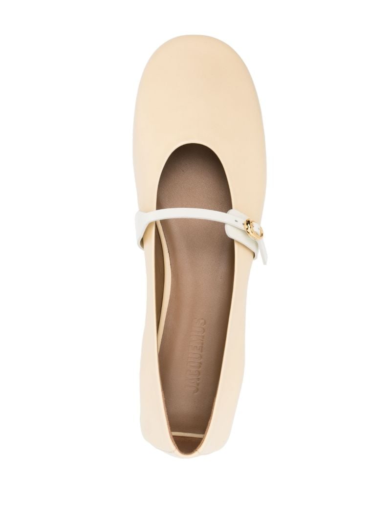 Neutral Les Ballerines Rondes Leather Ballet Pumps