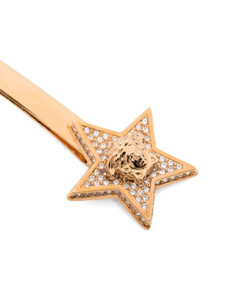 Gold-tone Medusa Crystal Star Hair Pin