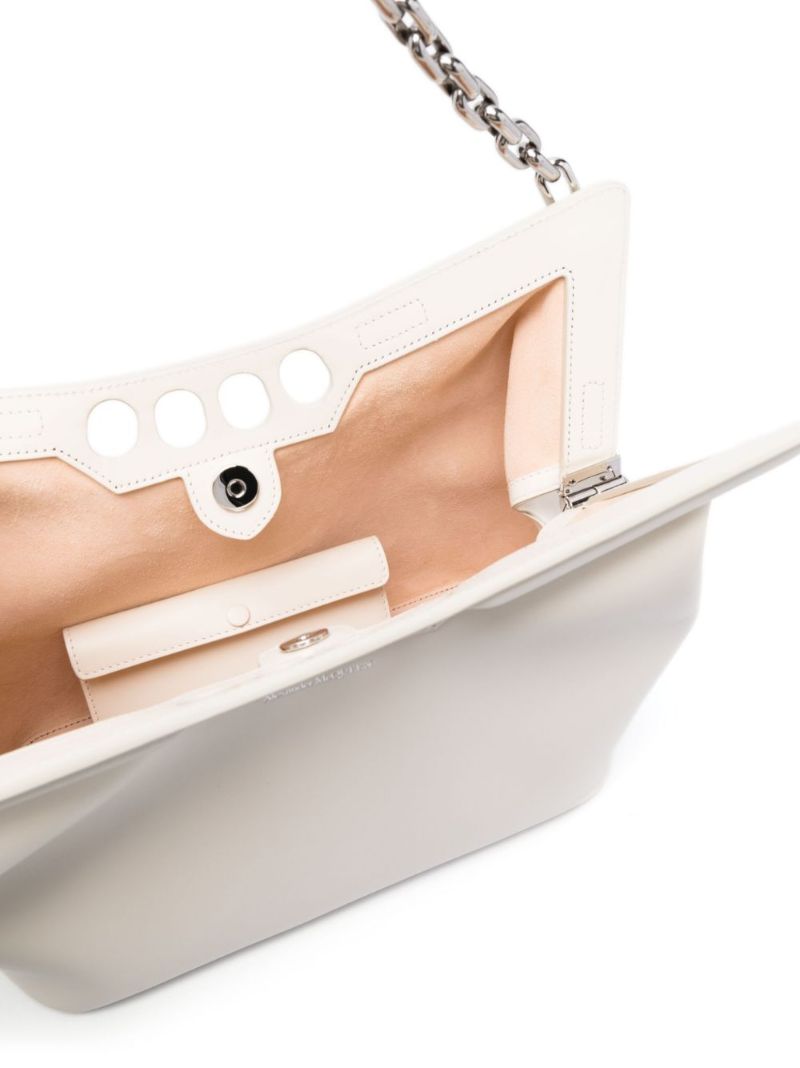 White the Peak Leather Shoulder Bag