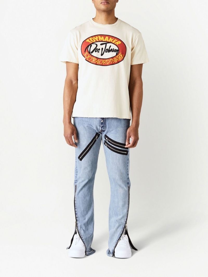 Beige Graphic Print T-shirt