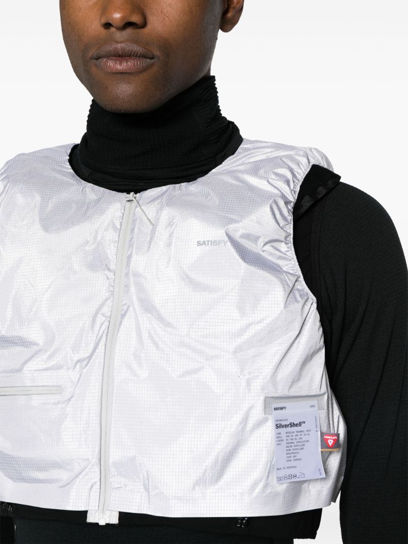 Silver-tone Modular Thermal Cropped Gilet