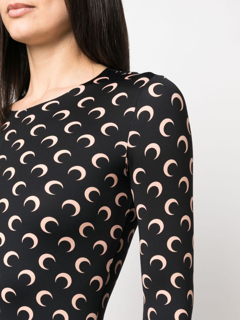 Black Crescent Moon Print Jumpsuit