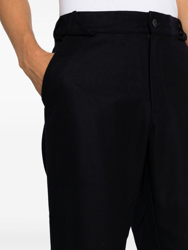 Blue Broad Straight-leg Trousers