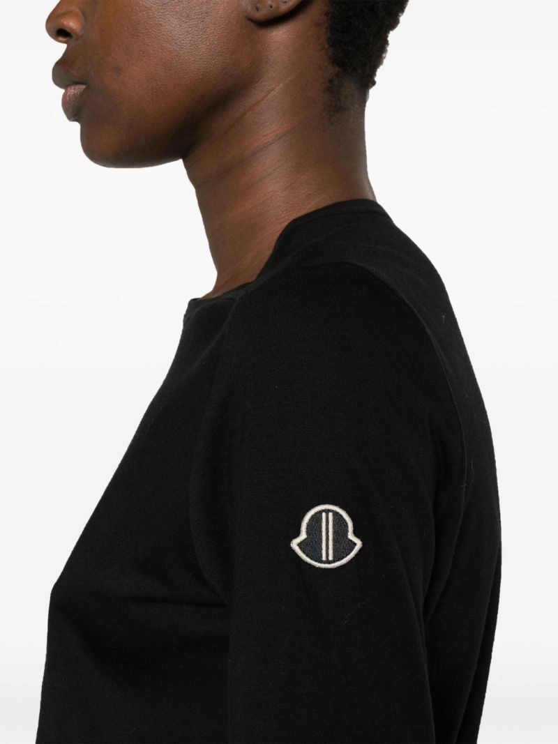 Black Logo-print Long-sleeve Top
