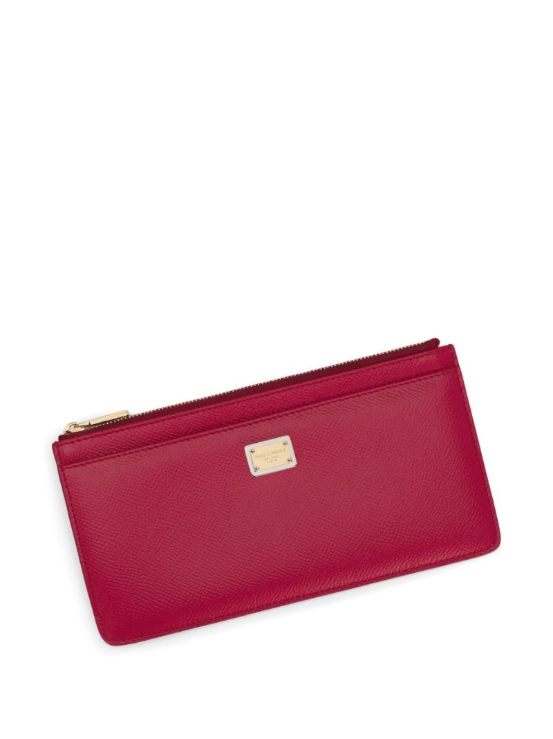 Red Dauphine Leather Wallet