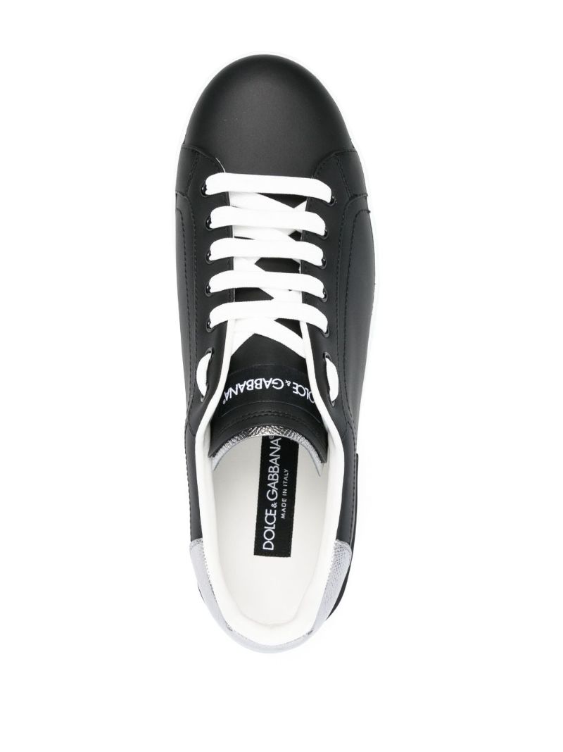 Black Portofino Leather Sneakers