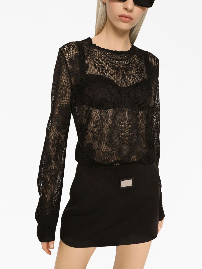 Black Logo-plaque Mini Skirt