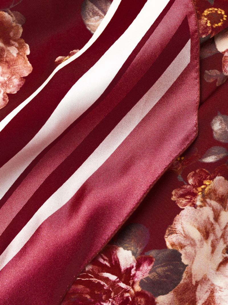Red Luminosity Floral-print Silk Dress
