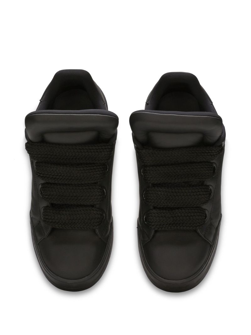 Black Portofino Leather Sneakers