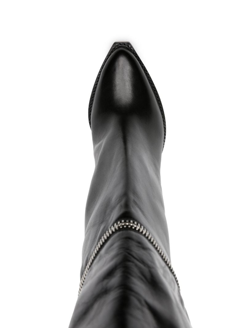 Black Lelodie 90 Leather Thigh-high Boots