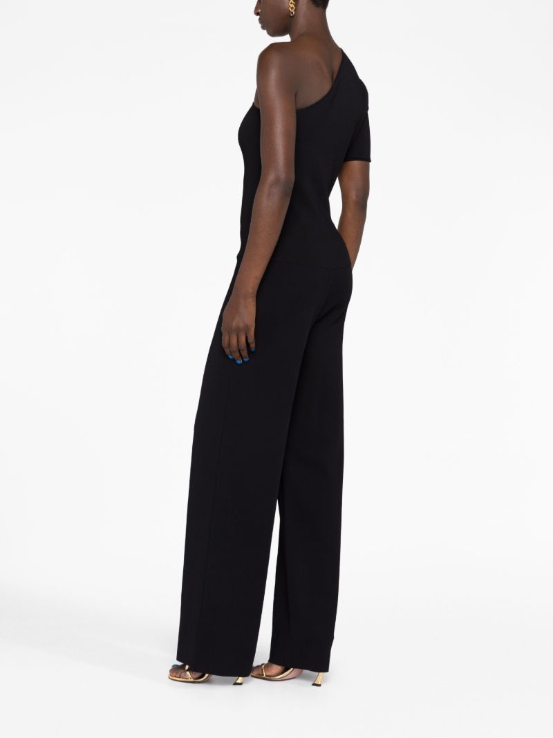 Black One-shoulder Wide-leg Jumpsuit