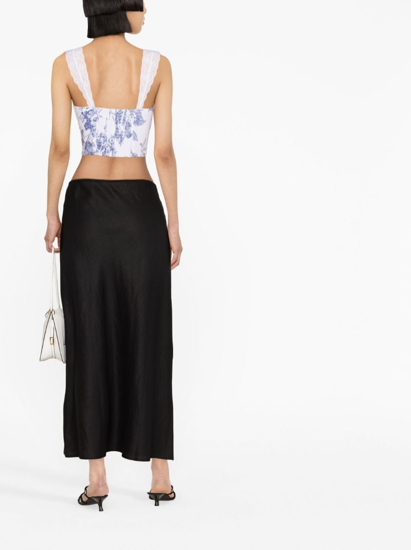 Black Layla Linen Midi Skirt