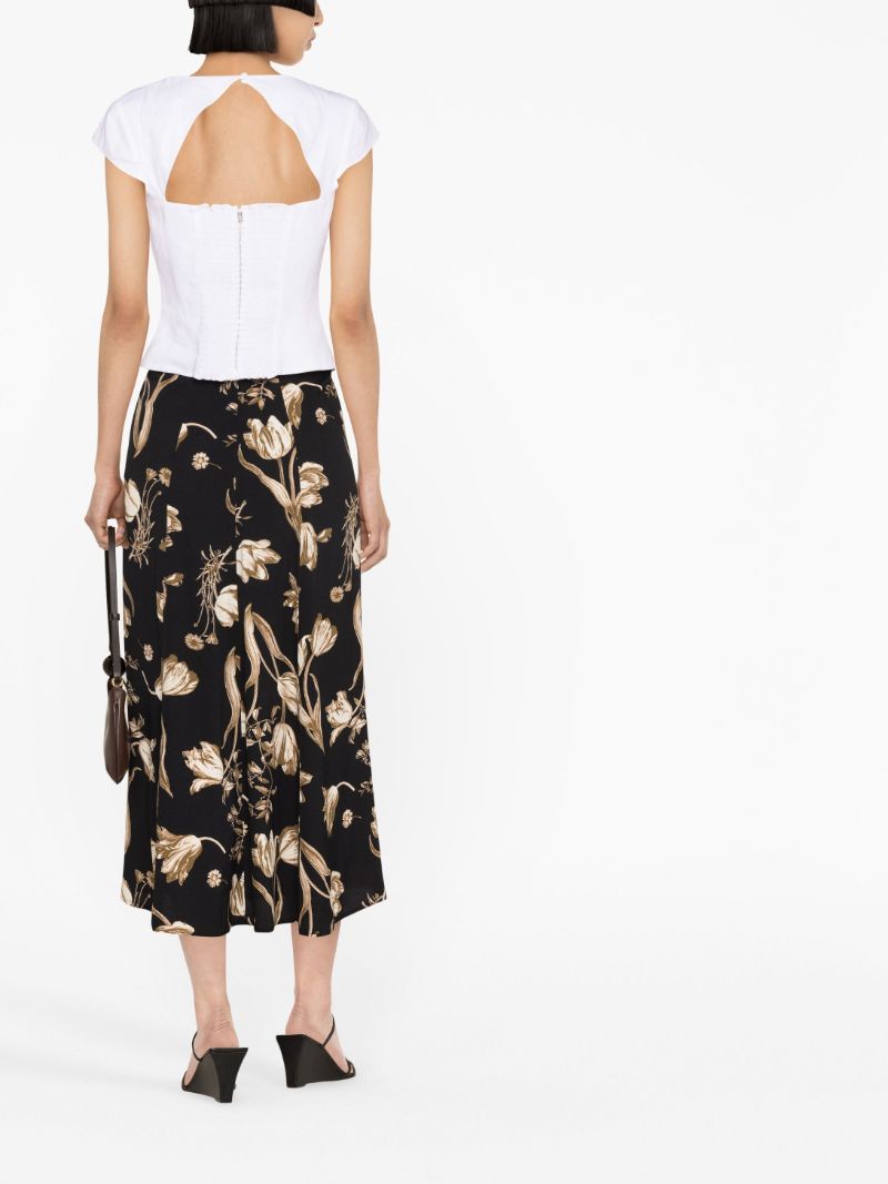 Black Zoe Floral Print Skirt