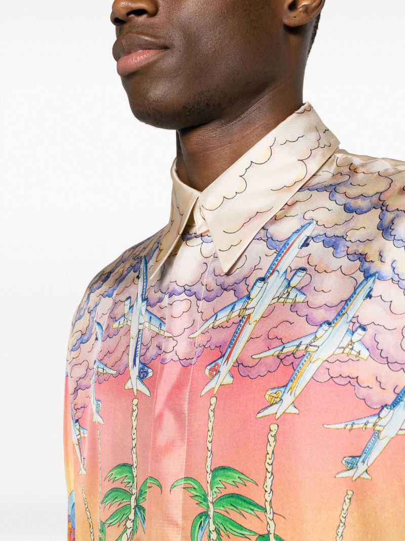 Multicolour L'envol Print Silk Shirt