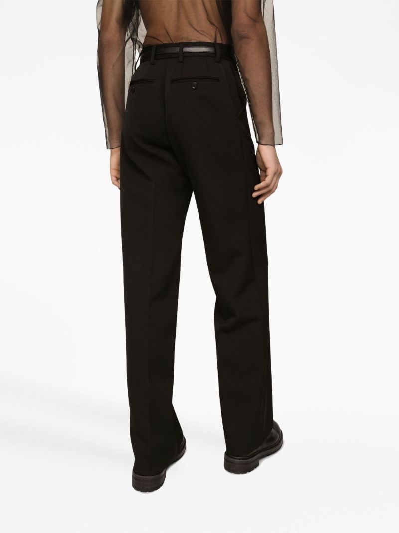 Black Virgin Wool Tailored Trousers