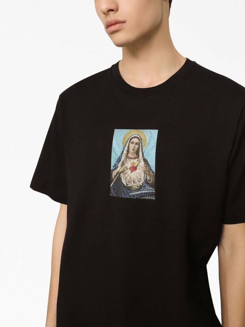 Black Virgin Mary Cotton T-shirt