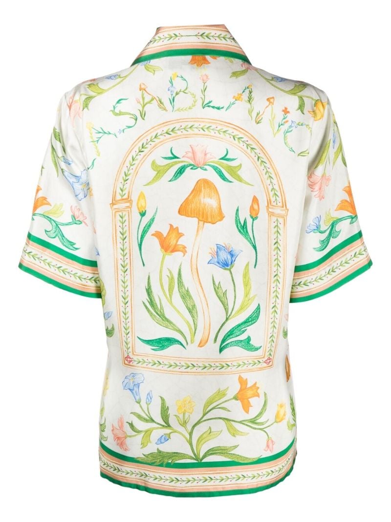 White L'arche Fleurie Silk Shirt