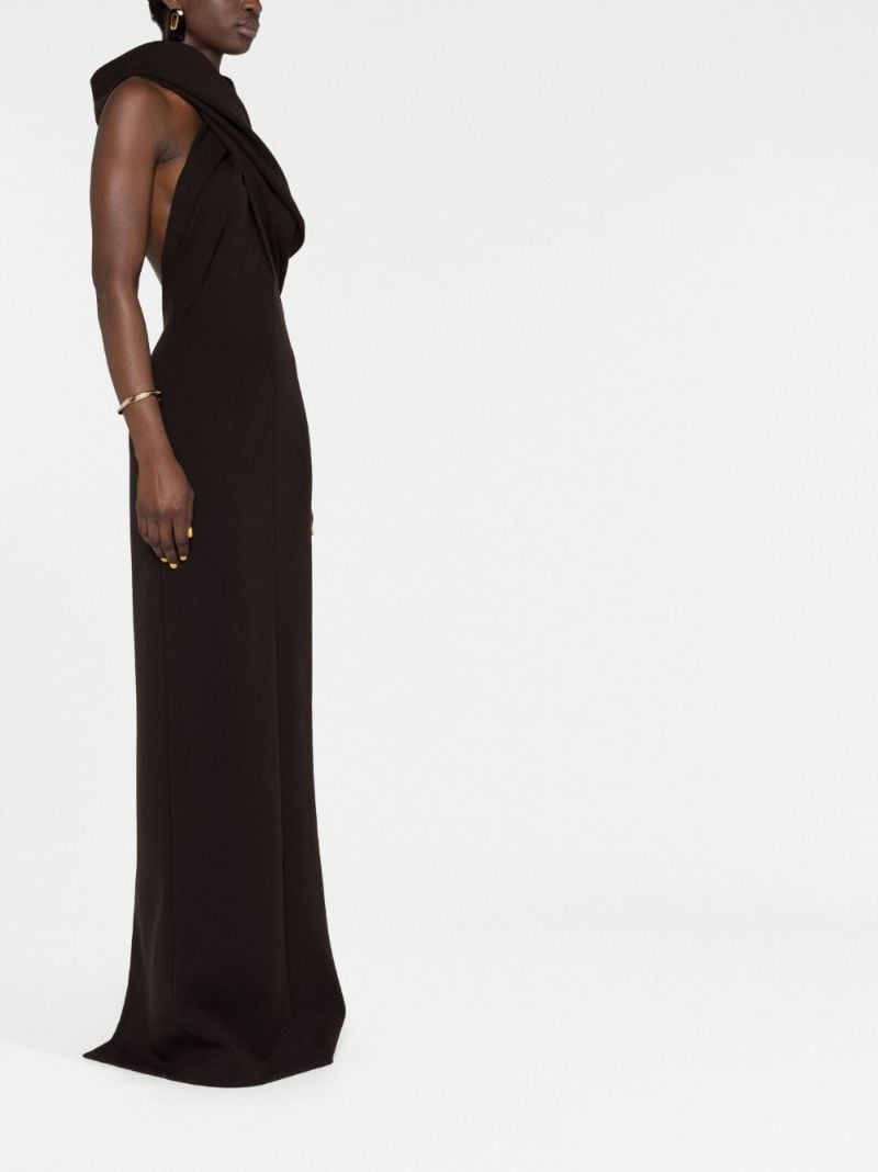 Brown Hooded Sleeveless Maxi Dress