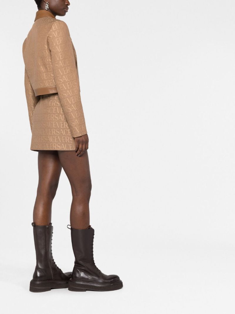 Brown Allover Jacquard Jacket