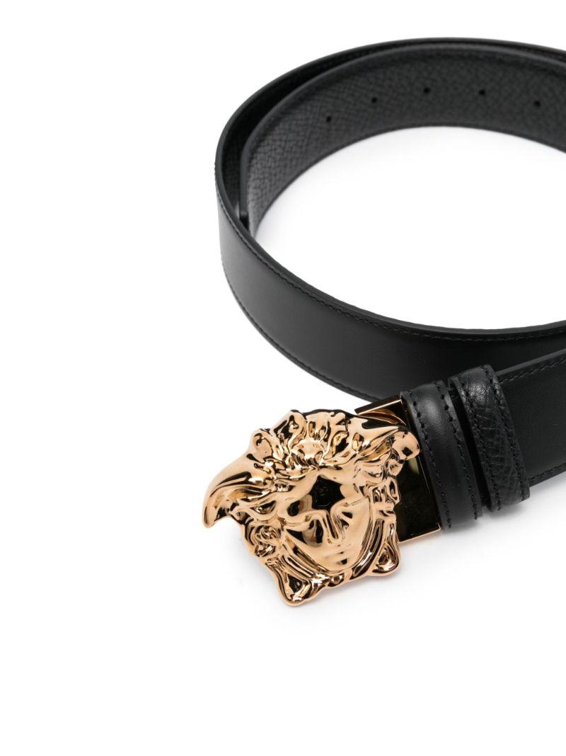 Black Medusa Head Leather Belt