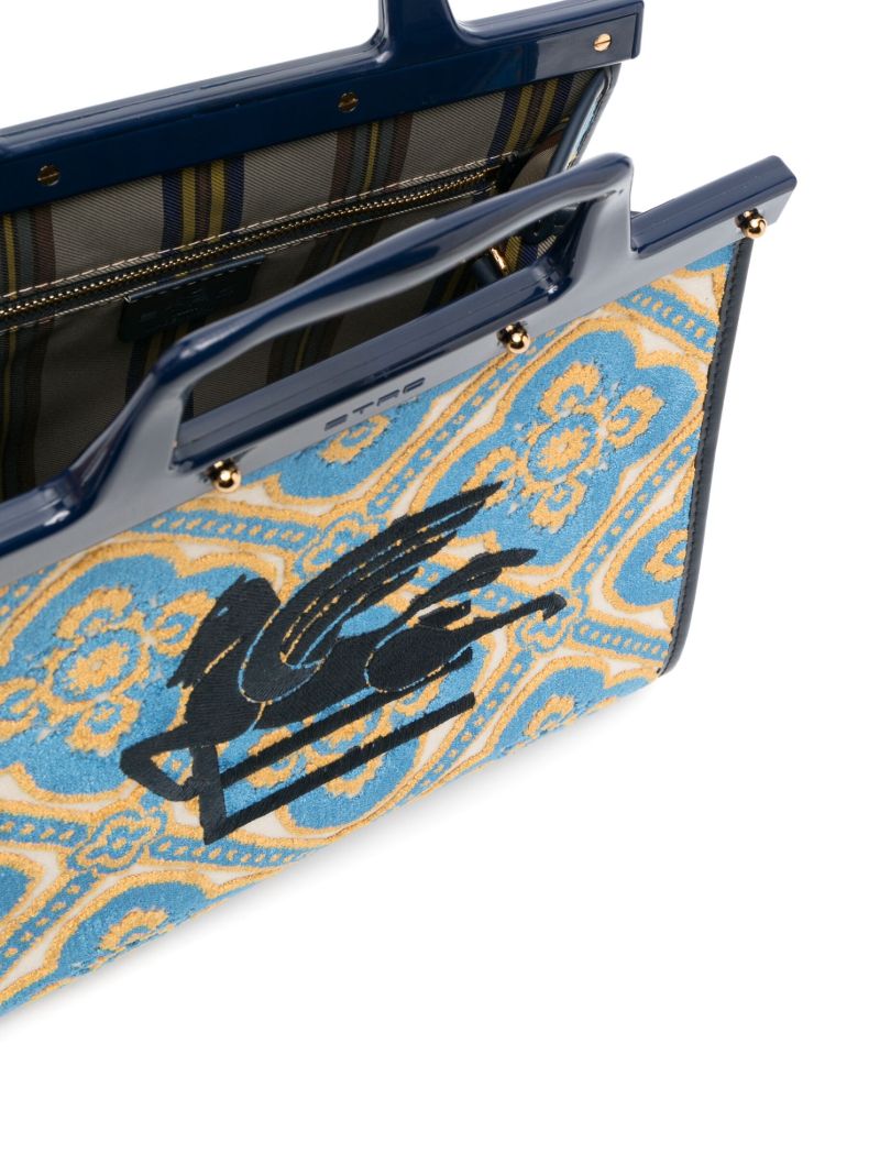 Blue Love Trotter Small Jacquard Tote Bag