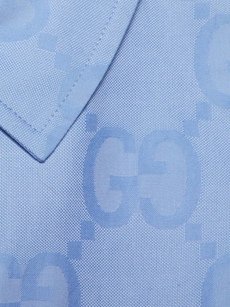 Blue Gg Logo Print Dress