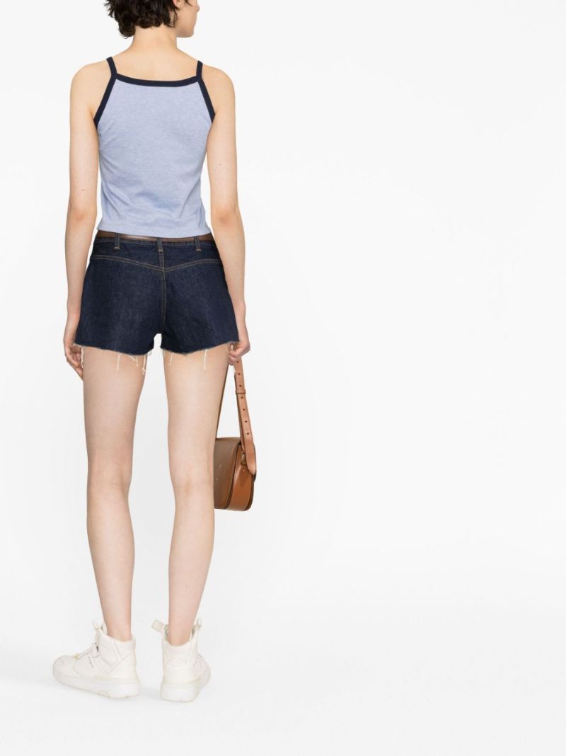 Blue Logo Print Vest Top