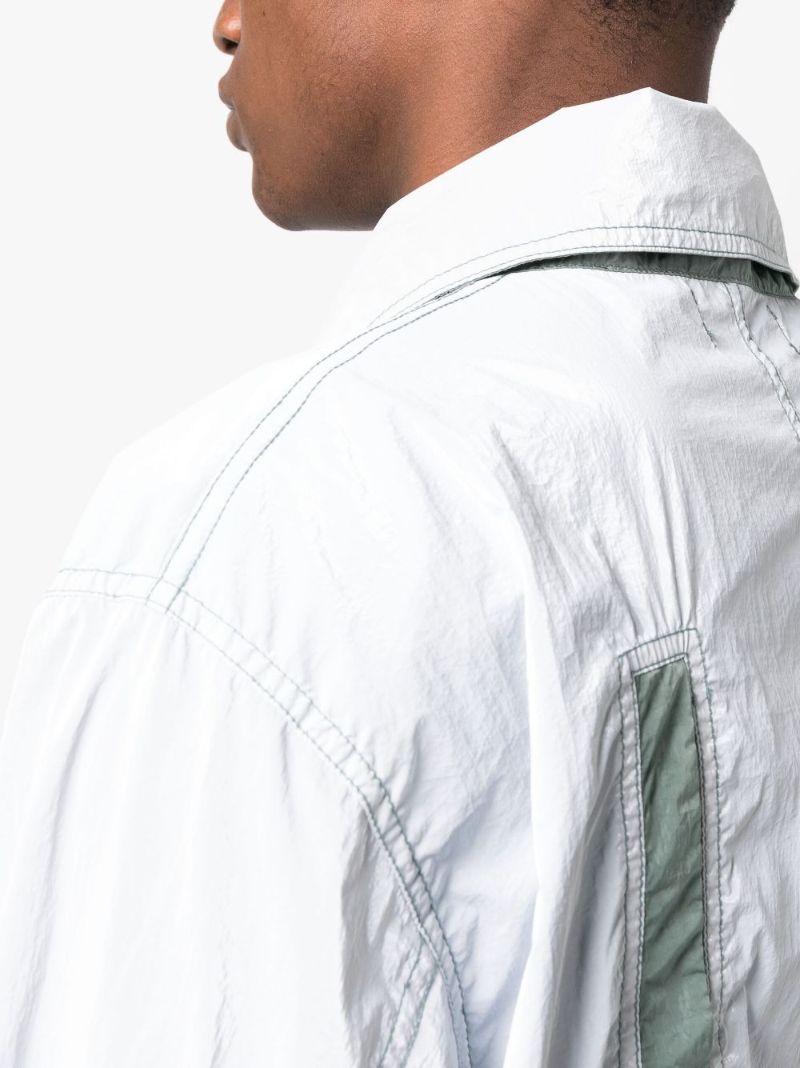 Grey Contrast Hood Blouson Jacket