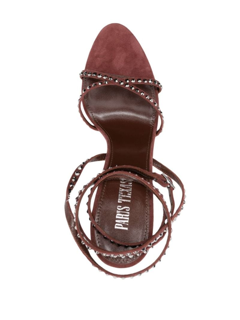 Brown Holly Zoe 105 Crystal Suede Sandals