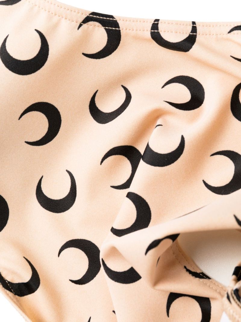 Neutral Moon Print Cut-out Swimsuit