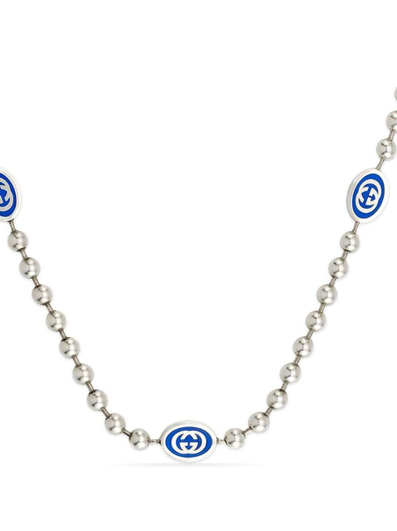 Sterling Silver Interlocking G Necklace