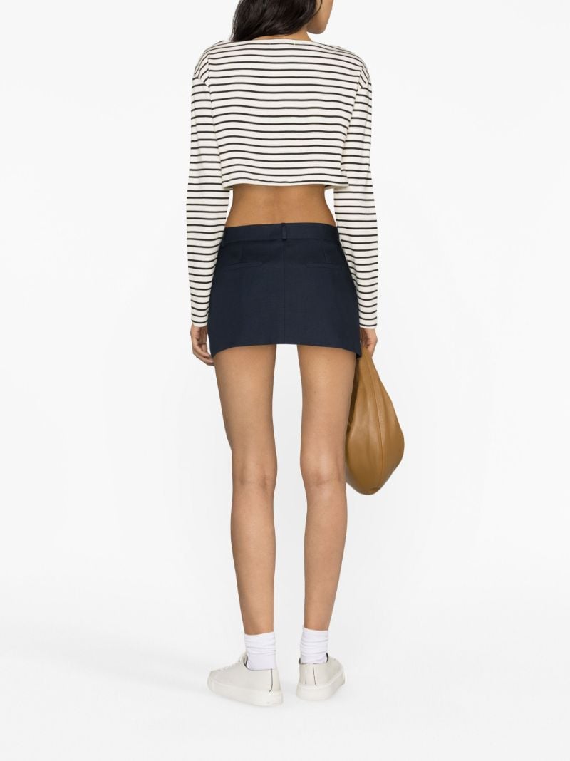 White Tilla Striped Cropped T-shirt