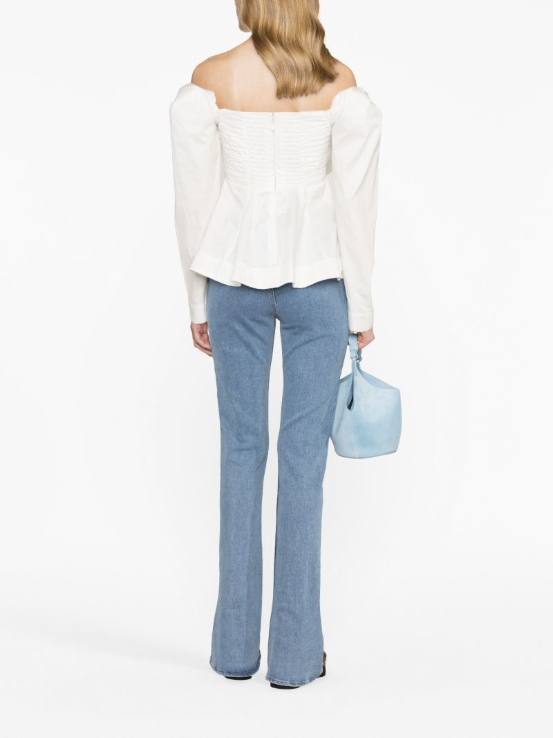 White Valentina Off-the-shoulder Cotton Top