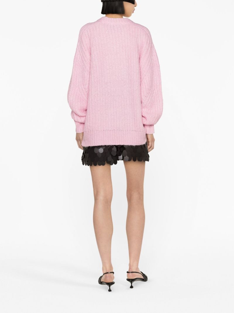Pink Logo-intarsia Sweater