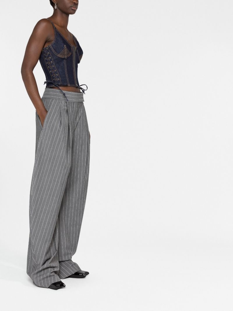 Blue Lace-up Denim Corset