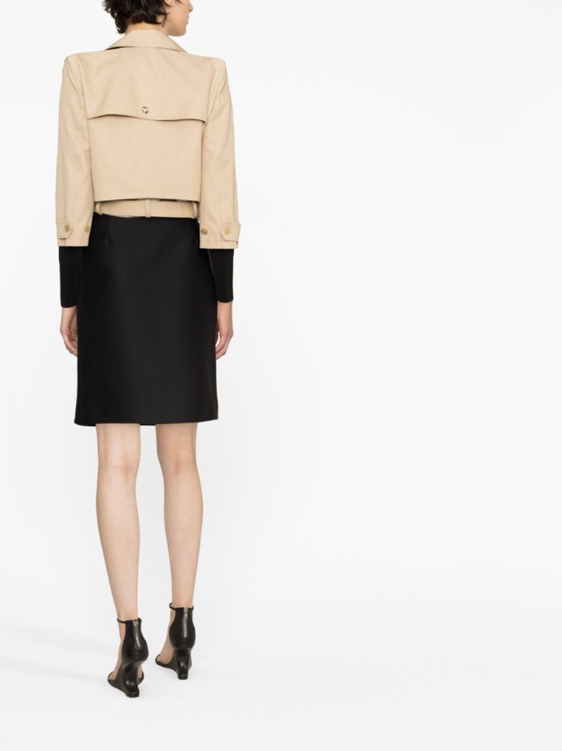 Neutral Cropped Trench Jacket