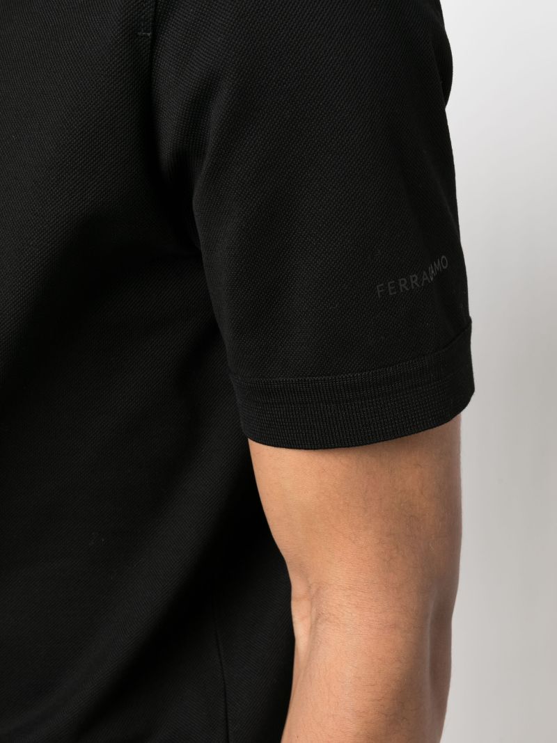 Black Zip-up Polo Top