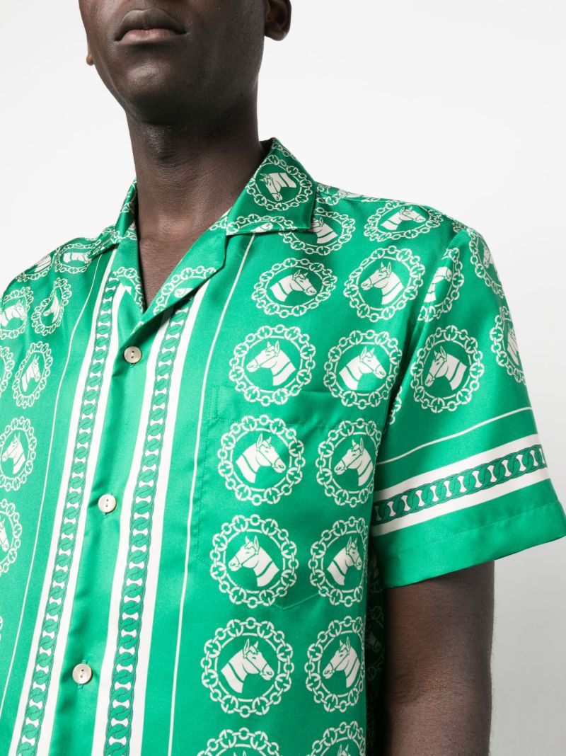 Green Bowling Aloha Silk Shirt