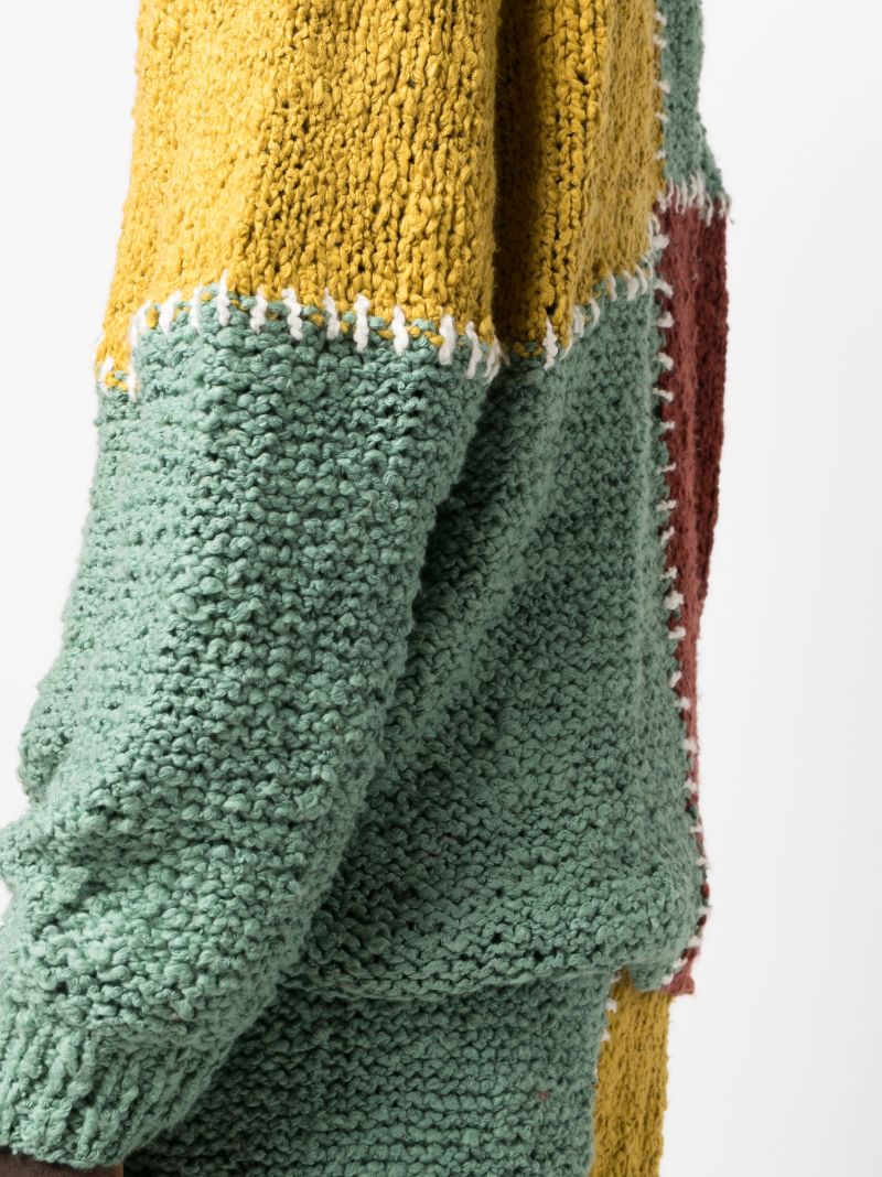 Green Patchwork Organic Cotton Sweater