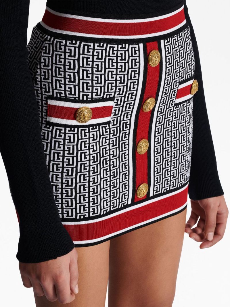 Black Monogram Knitted Mini Skirt