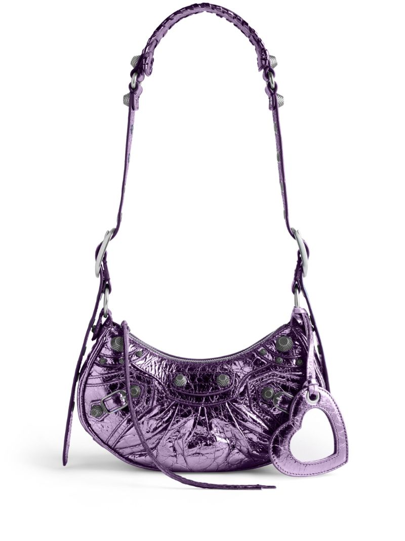 Purple Le Cagole Xs Leather Shoulder Bag