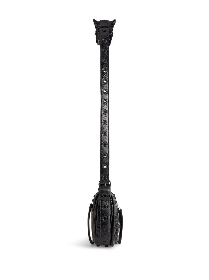 Black Le Cagole Leather Shoulder Bag