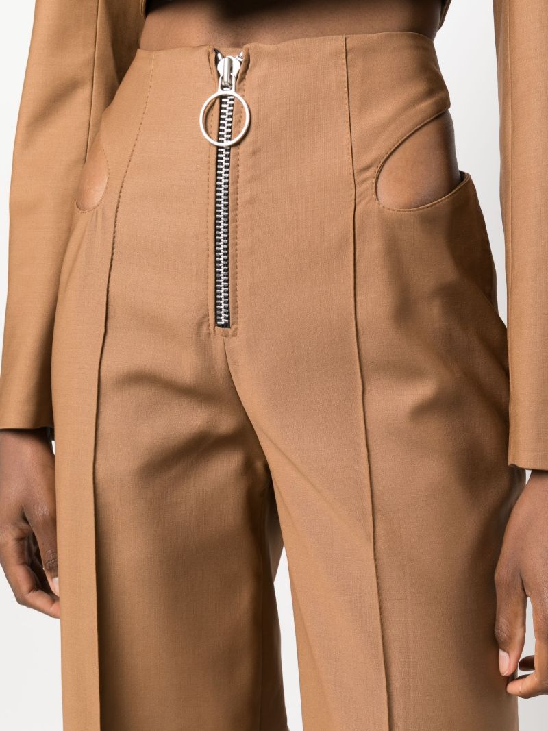 Brown Wool Wide-leg Trousers