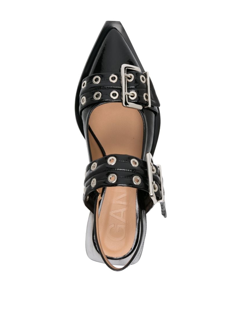Black Buckled Slingback Ballet Pumps