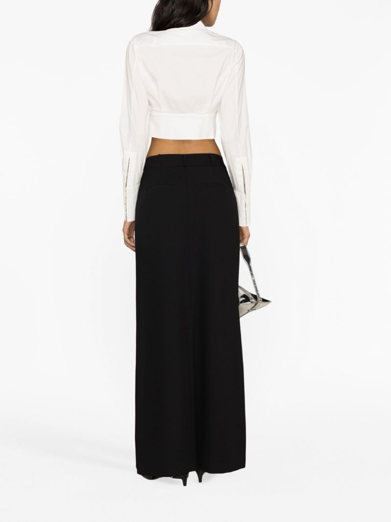 White Cropped Corset Shirt